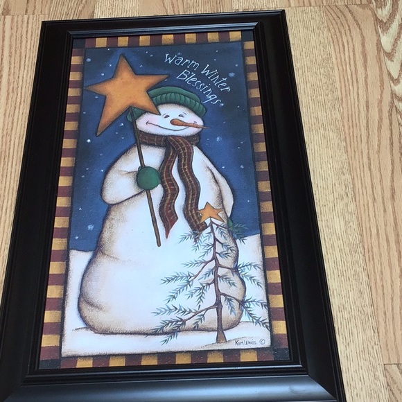 Snowman framed picture - Picture 3 of 4